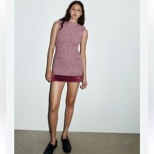 NWT ZARA Faux Fur Textured Dress Size Medium